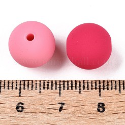 ゴム引きスタイル模造シリコンアクリルビーズ  ラウンド  ミックスカラー  11.5x11mm  穴：1.8mm&nbsp;MACR-T048-01B-15