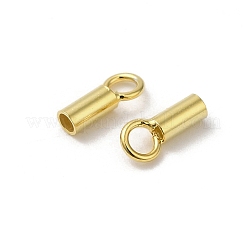 925スターリングシルバーコードエンドパーツ  エンドキャップ  コラム  18KGP本金メッキ  7x3x2mm  穴：1.8mm  内径：1.5mm&nbsp;STER-P055-01B-G