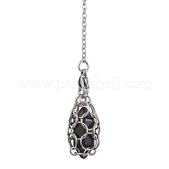 3Pcs 3 Styles 304 Stainless Steel Chain Macrame Pouch Empty Stone Holder Dowsing Pendulums&nbsp;PALLOY-JF02877