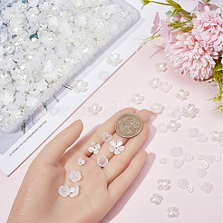 600個 6スタイル ABSプラスチック模造パールビーズキャップ  花  ミックスカラー  10.5x10.5x4.5mm  穴：1.5mm  100個/スタイル&nbsp;OACR-SC0001-30