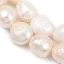 天然養殖淡水パールビーズ連売り  研磨両側  グレード5a+  リネン  12~15mm  穴：0.6mm  約30~32個/連  14.88~15.08インチ（37.8~38.3cm）&nbsp;PEAR-P064-20O-02A