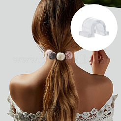 プラスチック製のベースバックルヘア金具1000個  ヘアタイアクセサリー作り用  透明  10x12x7.5mm  100個/セット&nbsp;FIND-FH0011-19A