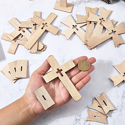 16 Sets 2 Styles Wood Cross Prayer Sculpture&nbsp;WOOD-SP0001-70