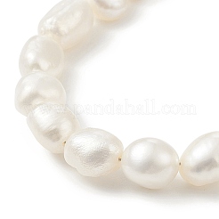 Natural Baroque Pearl Beaded Necklace & Bracelet with 304 Stainless Steel Paperclip Chains&nbsp;SJEW-JS01262
