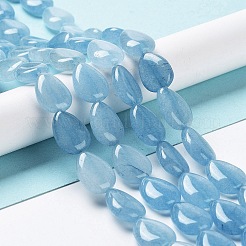 天然水晶模造アクアマリン ビーズ 連売り  ティアドロップ  染め  17.5~18x13x6mm  穴：1.2mm  約22個/連  15.24インチ（38.7cm）&nbsp;G-L242-24