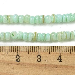 染め天然淡水シェルビーズ連売り  ロンデル  アクアマリン  1~4.5x4~4.5x2~4.5mm  穴：0.5mm  約159個/連  15.12''（38.4センチメートル）&nbsp;BSHE-G039-07E