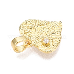 Brass Micro Pave Cubic Zirconia Pendants&nbsp;KK-T070-40G