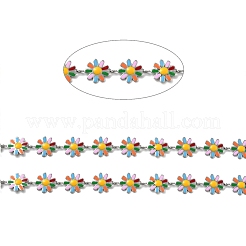 304ステンレススチールフラワーリンクチェーン  エナメル  ハンダ付け  スプールで  カラフル  10x1~2mm&nbsp;CHS-C004-02P