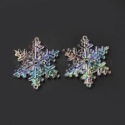 Christmas UV Plated Transparent Acrylic Connector Charms&nbsp;TACR-P003-01A