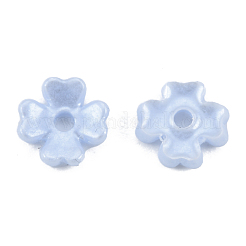樹脂模造パールビーズキャップ  4花びら  花  ミックスカラー  6x6x1.5mm  穴：1.2mm&nbsp;RESI-N036-03