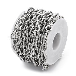 304ステンレススチールリンクチェーン  溶接されていない  スプールで  ステンレス鋼色  13x7.5x2mm&nbsp;CHS-U002-01P