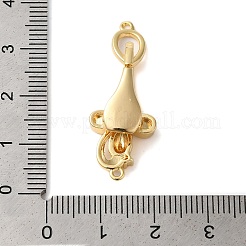 Brass Micro Pave Clear Cubic Zirconia Fold Over Clasps&nbsp;KK-S382-14G-01