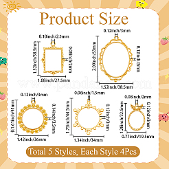20Pcs 5 Styles Alloy Open Back Bezel Link Rings&nbsp;FIND-SP0006-07