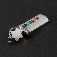 Chakra Themed Natural Quartz Crystal Big Pendants&nbsp;G-L524-12P-07