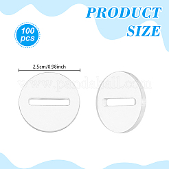 アクリル製スロット付きディスプレイスタンド100個  フラットラウンド  透明  2.5cm&nbsp;ODIS-GA0001-80