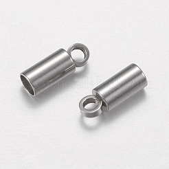 変色しにくい304ステンレススチールコードエンド  ステンレス鋼色  8~8.5x3mm  穴：1.5mm  内径：2.5mm&nbsp;STAS-F149-24P