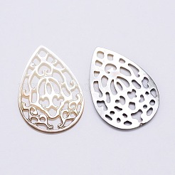 ブラックリップシェルペンダント  ティアドロップ  32x23x2mm  穴：3x2mm&nbsp;SSHEL-E549-03