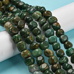 天然のアフリカジェードビーズ連売り  タンブルストーン  ナゲット  7~9.5x9~11x7~11mm  穴：1mm  約42~43個/連  15.75''~15.94''（40~40.5センチメートル）&nbsp;G-F464-39