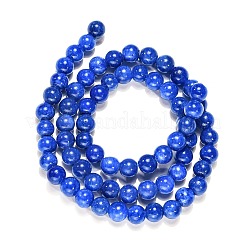 天然石馬山ジェイドラウンドビーズ連売り  染め  ブルー  6mm  穴：1mm  約69個/連  15.7インチ&nbsp;G-D263-6mm-XS08