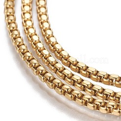 304 Stainless Steel Box Chains&nbsp;CHS-P007-32G-02