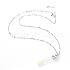 Luminous Alloy Locket Pendant Necklaces&nbsp;NJEW-F284-08A