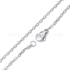 変色しない304ステンレススチールアズキチェーンネックレス、男性用、女性用  ステンレス鋼色  ワイド：2mm  17.72インチ（45cm）&nbsp;NJEW-N050-A02-S20