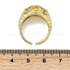 Brass Micro Pave Cubic Zirconia Adjustable Cuff Rings for Women&nbsp;RJEW-L130-006G