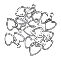 Antique Silver Plated Tibetan Style Zinc Alloy Heart to Heart Pendants&nbsp;X-A0943Y