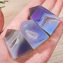 電気メッキ天然瑪瑙彫刻  置物家の装飾  治癒のためのレイキエネルギーストーン  45~50x30x12mm&nbsp;PW-WG49007-01