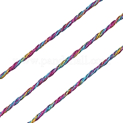 15プライメタリックコード  ジュエリー作りのための  ラウンド  カラフル  1mm  約21.87ヤード（20m）/ロール&nbsp;MCOR-CJ0001-03A-04
