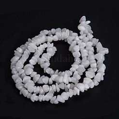 天然石ホワイトジェイドビーズ連売り  チップ  3~16x3~8mm  穴：0.7mm  80~81cm&nbsp;G-F703-02