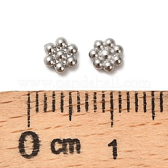 304ステンレススチールカボション  花  ステンレス鋼色  4.5x4x1mm&nbsp;STAS-Z141-04P