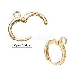 Brass Huggie Hoop Earring Findings&nbsp;KK-L179-04G