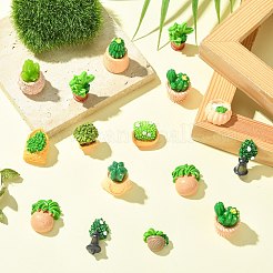 48個 12スタイル 樹脂製盆栽ディスプレイ装飾品  ミニチュア ランドス ケープ ガーデン装飾アクセサリー  混合図形  17~33x13.5~20x11.5~20mm&nbsp;DJEW-CJZ0001-001