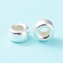 925スターリングシルバービーズ  ロンデル  銀  5.3x3mm  穴：2.1mm&nbsp;STER-K174-02D-S