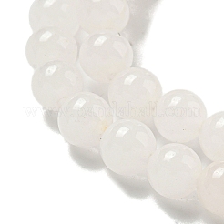 Round Natural White Jade Beaded Wrap Bracelets&nbsp;BJEW-M315-07