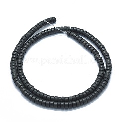 天然ブラックストーンビーズ連売り  フラットラウンド/ディスク  3.8~4.2x2~4.5mm  穴：0.8~1mm  約152~180個/連  15.1~15.5インチ（38.5~39.5cm）&nbsp;G-F631-A14