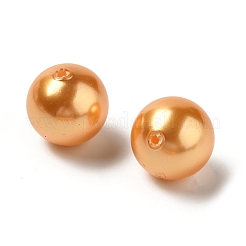 シェルパールビーズ  片穴ビーズ  洗練された  ラウンド  オレンジ  12mm  穴：1.5mm&nbsp;BSHE-L042-B08-01
