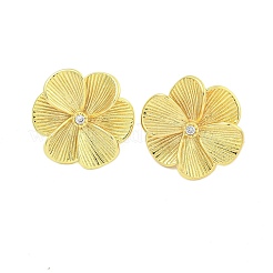 Rack Plating Brass Stud Earrings&nbsp;EJEW-U007-03G