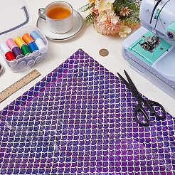 Fish Scale Pattern Polyester Fabric&nbsp;DIY-WH0504-747C