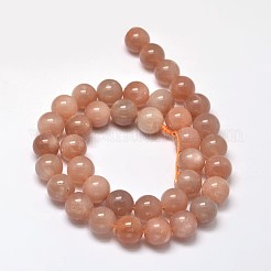 天然サンストーンラウンドビーズ連売り  10mm  穴：1mm  約37個/連  15インチ&nbsp;LS-G-F266-11-10mm