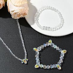 940個 15スタイル電気メッキガラスビーズ連売り  ABカラーハーフメッキセット  クリアAB  4~13x3~8mm  穴：0.4~1.5mm&nbsp;DIY-YW0010-18