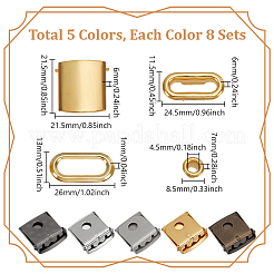 40セット5色の鉄製野球帽キャップバックルストラップ留め金クリップキット  アイレット付き帽子キャップバックル  バックパックストラップ用の調節可能なバックル  ミックスカラー  8.5~24.5x8.5~11.5x1~6mm  8セット / カラー&nbsp;FIND-NB0005-36
