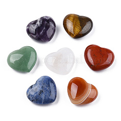 7Pcs 7 styles Natural Mixed Stone Palm Stone&nbsp;G-T104-39
