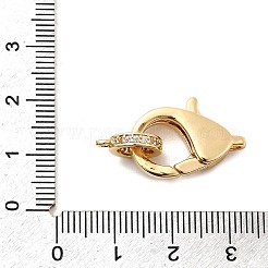 真鍮クリアキュービックジルコニアカニカン  チューブベイル付き  18KGP本金メッキ  20.5x14x5.5mm  穴：1.8mm&nbsp;X-KK-Z078-50G