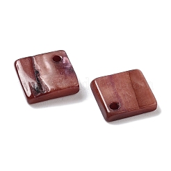 天然淡水貝の染色ペンダント  正方形  サドルブラウン  13.5x13x2mm  穴：1.4mm&nbsp;SHEL-D082-17C