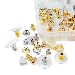 142Pcs 8 Style Brass & Silicone Earring Nuts&nbsp;KK-YW0001-43