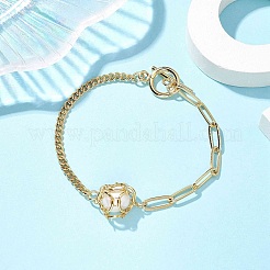 Natural Cultured Freshwater Pearl Bead Macrame Pouch Link Bracelets&nbsp;BJEW-JB10229