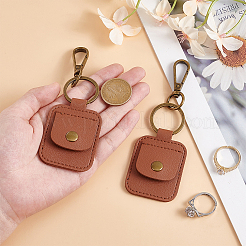 2Pcs PU Leather Ring Holder Keychain Pendant Decoration&nbsp;AJEW-GO0002-27A