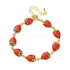 Brass Micro Pave Cubic Zirconia Link Bracelets for Women&nbsp;BJEW-D362-01G